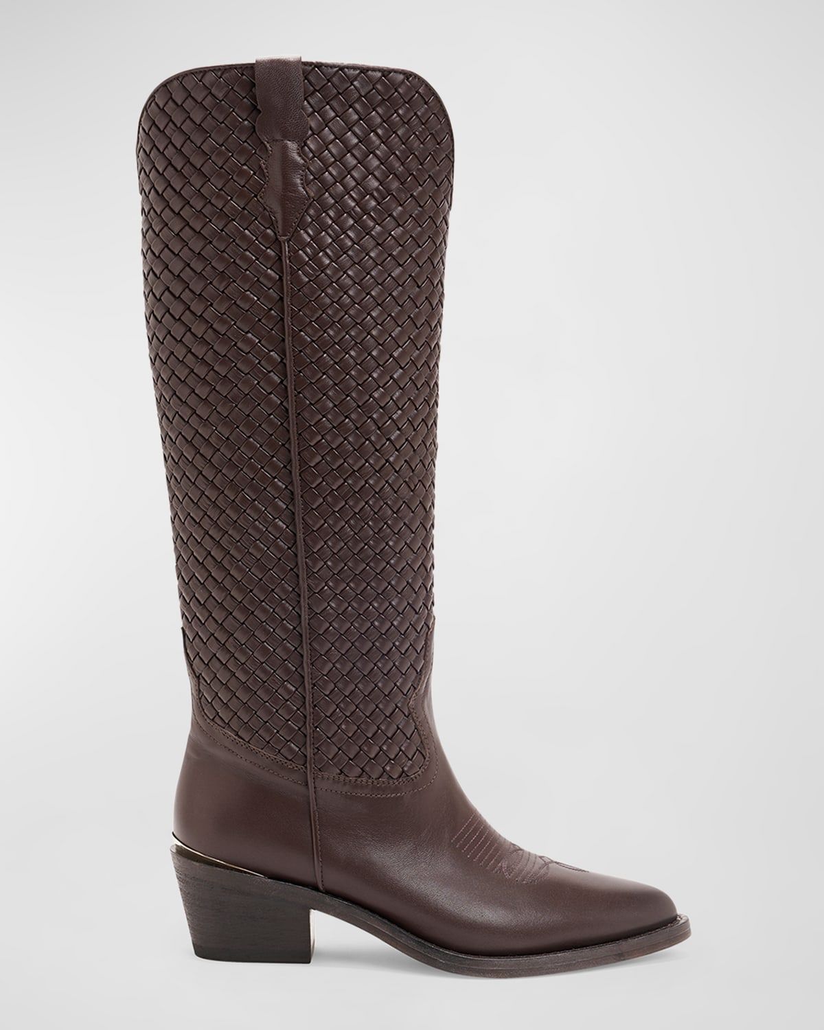 Tennyson Woven Leather Western Boots