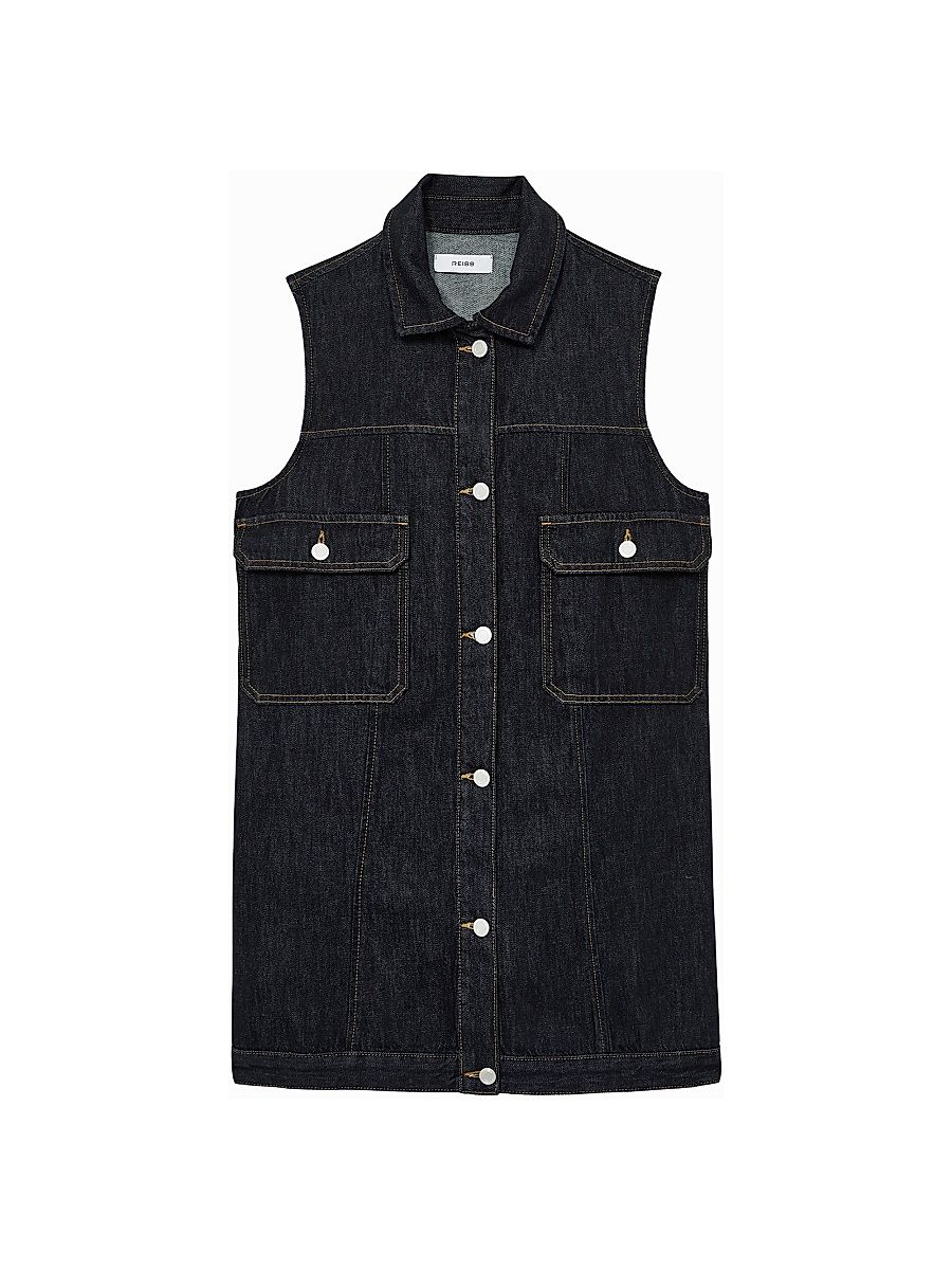 Women's Sleeveless Denim Minidress - Indigo - Size XL