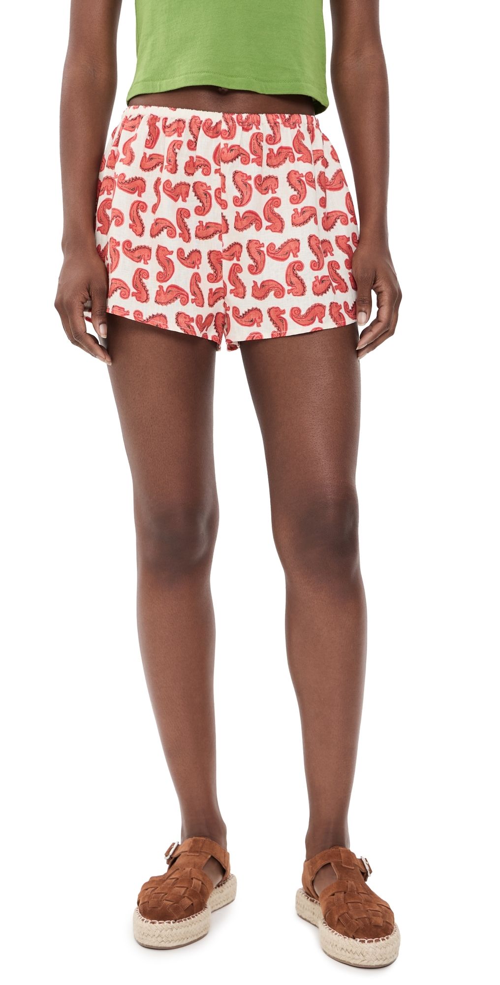 STAUD Paddle Linen Shorts Seahorse Cream XL
