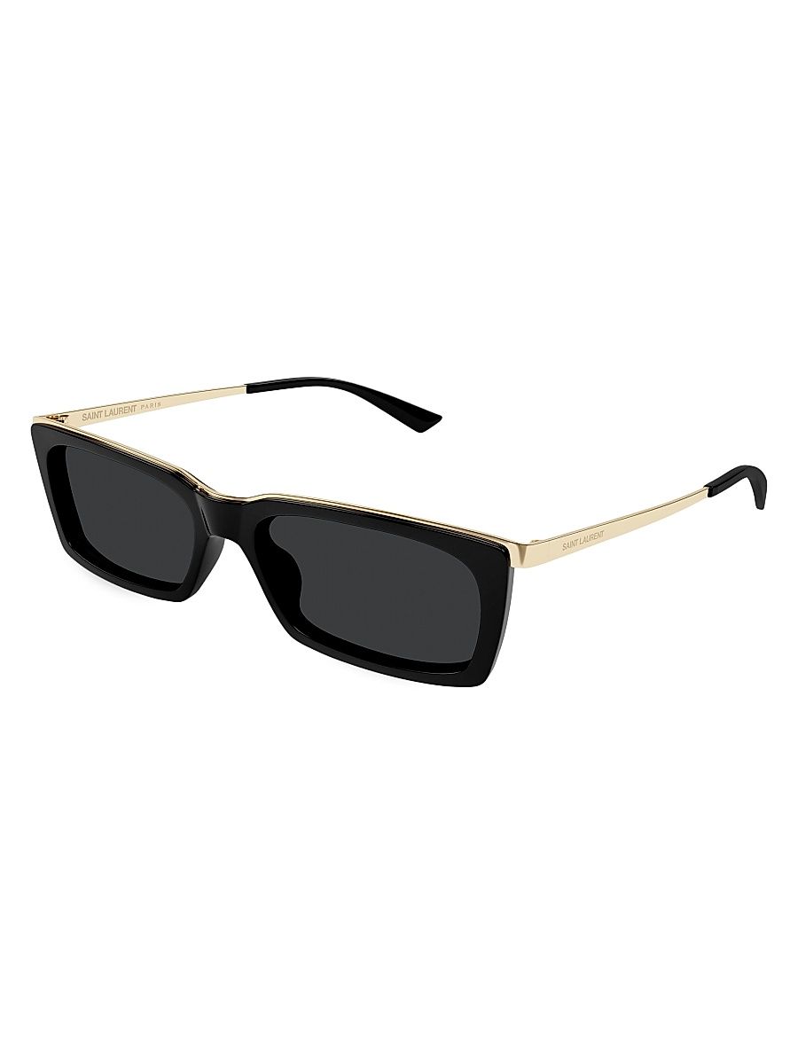 Women's 57MM Rectangular Metal Sunglasses - Gold Havana Black