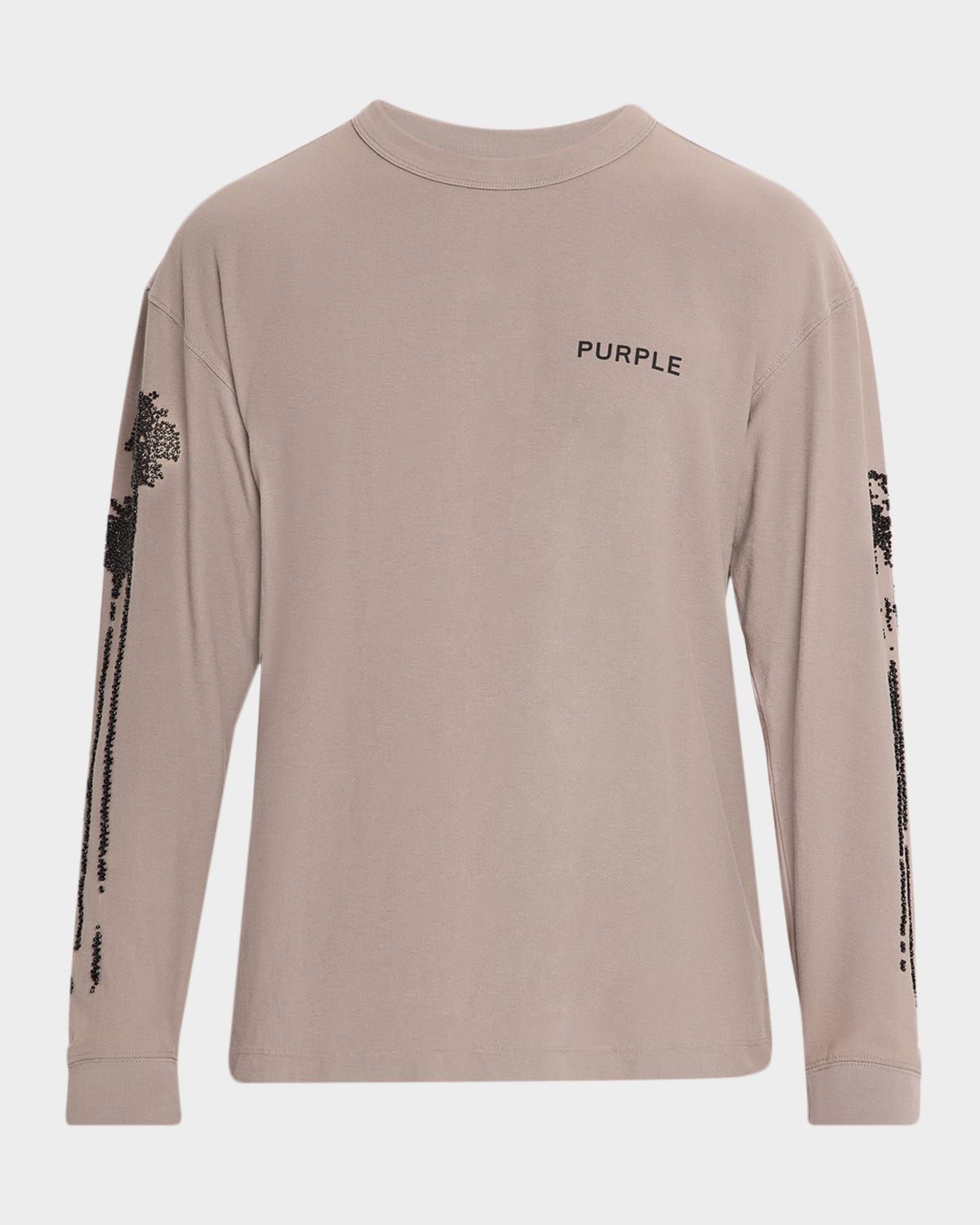 Men & apos;s Bead-Embellished Long-Sleeve Crewneck T-Shirt