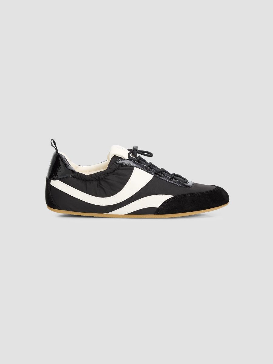 Stuart Weitzman Women's Vander Low-Top Ballet Sneakers - Black Cream - Size 11
