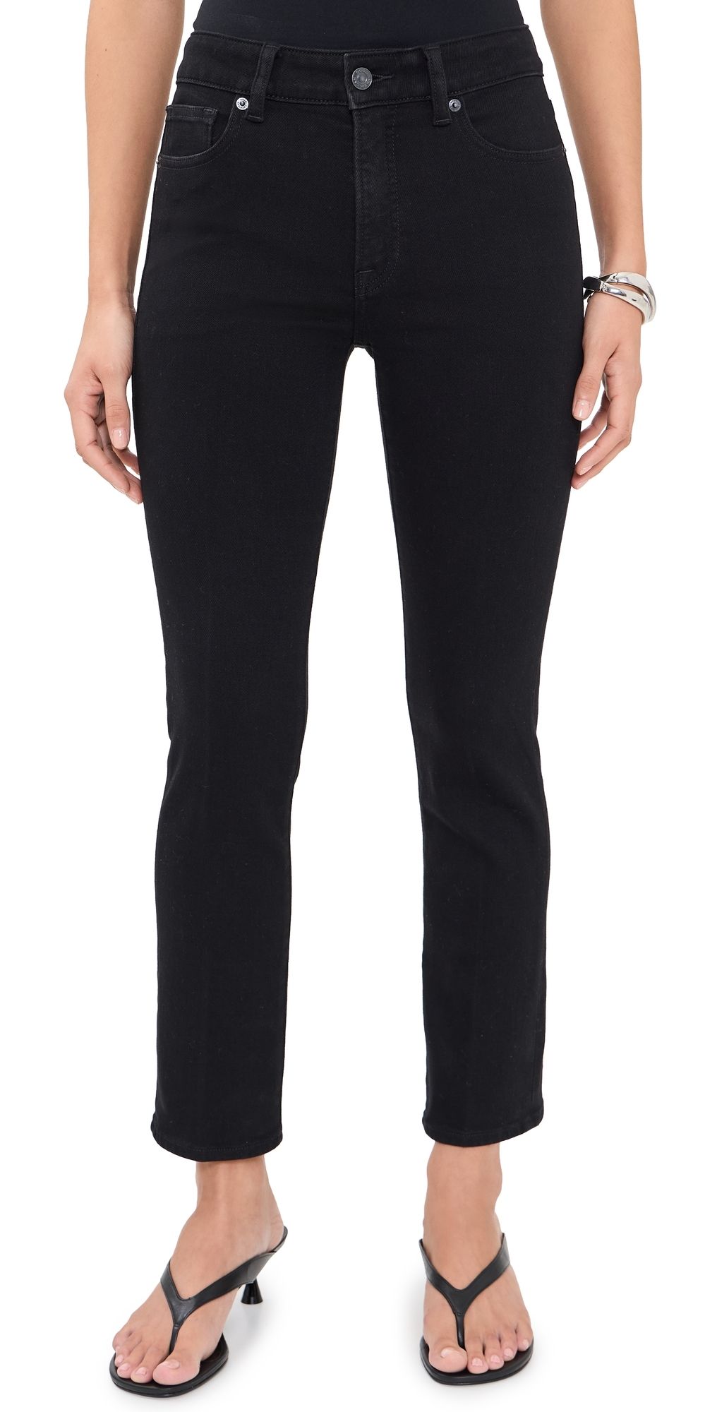 Good American Soft Tech Good Legs Straight Jeans Black001 14
