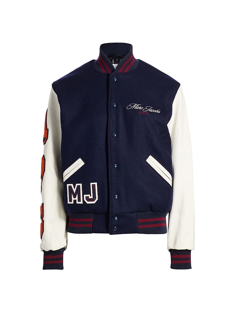 Women's A. P.C. x Marc Jacobs The Varsity Jacket - Dark Navy White - Size XL