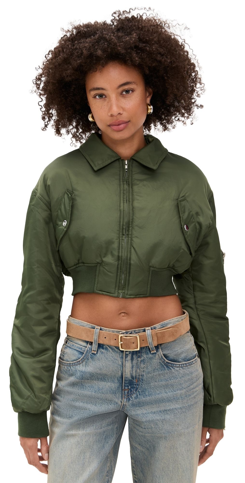 Lioness Essential Cropped Bomber Moss XS