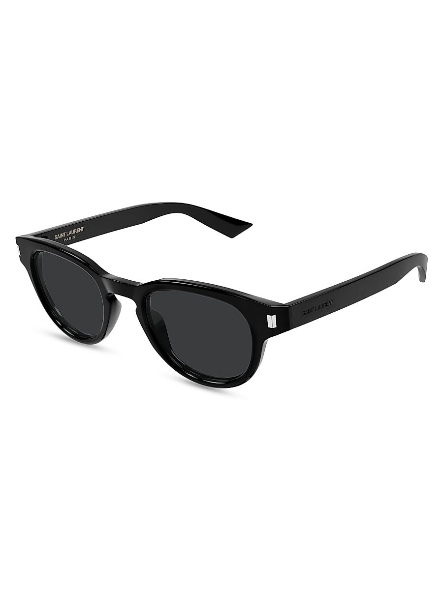 Men's Panthos 48MM Round Sunglasses - Black