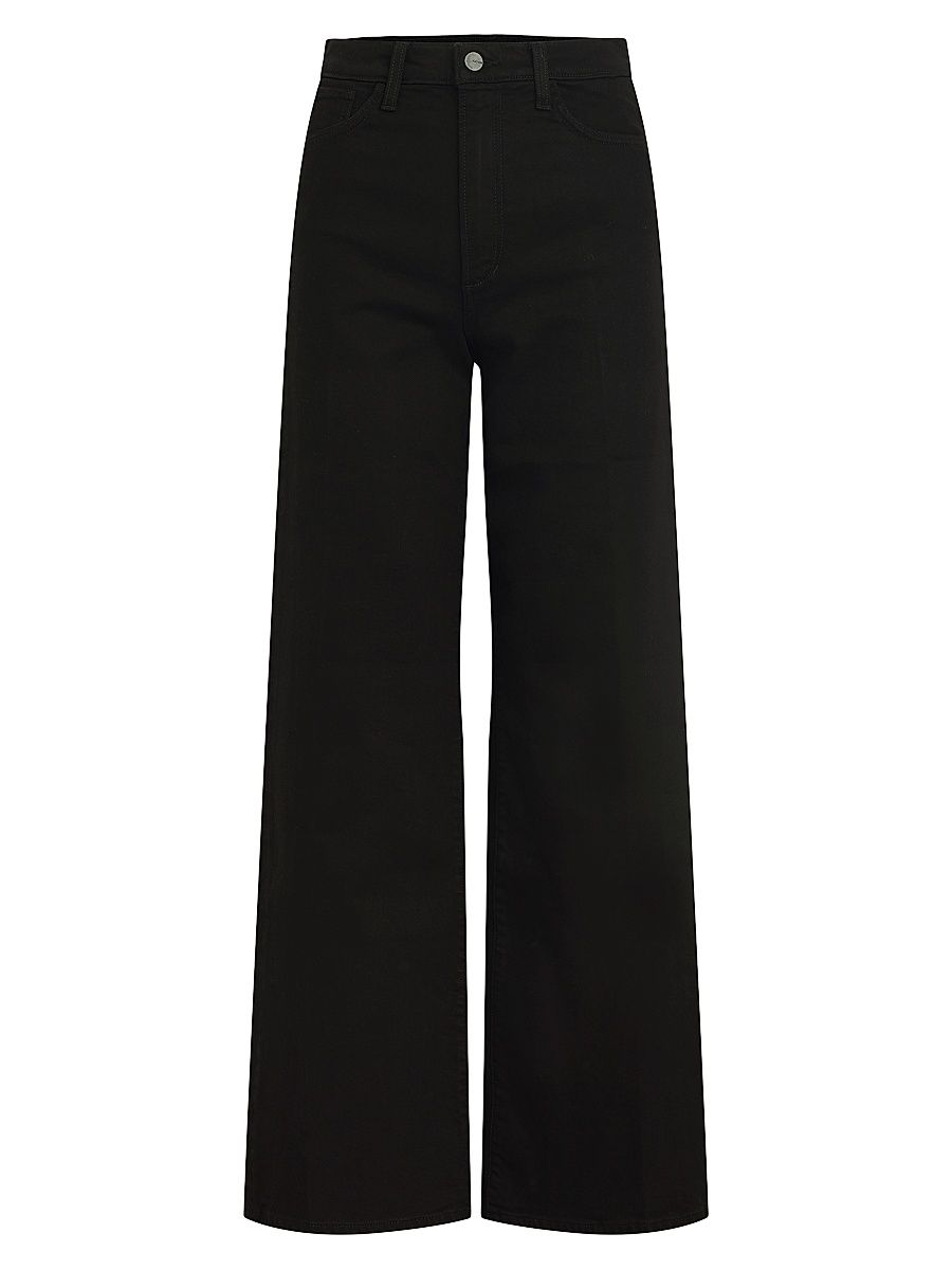 Women's Petite Mia High-Rise Stretch Wide-Leg Jeans - Black - Size 30