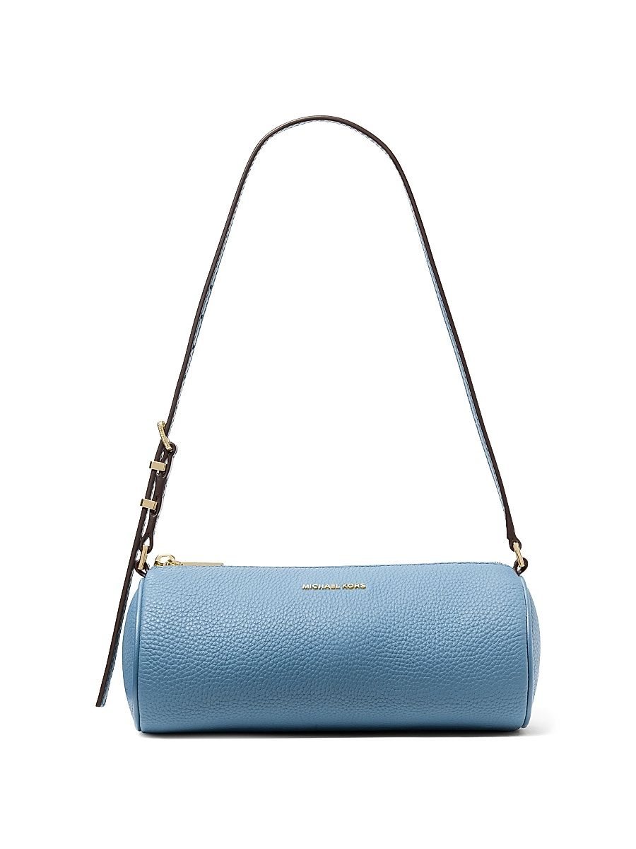 Women's Pebbled Leather Barrel Top Handle Bag - Mimosa