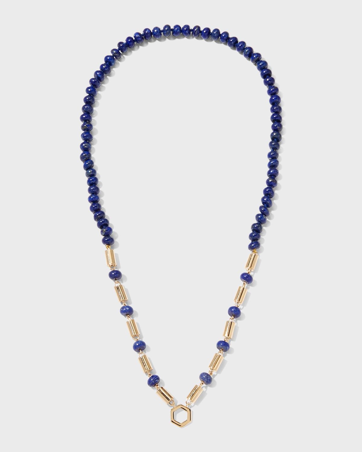 Yellow Gold Baht Chain with Lapis