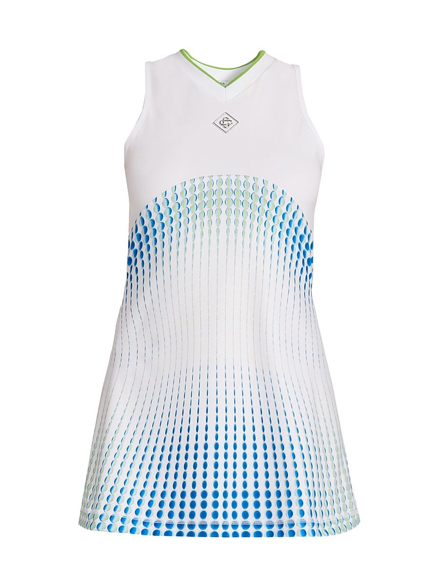 Women's Geometric Cut-Out Back Tennis Minidress - Dots - Size XL
