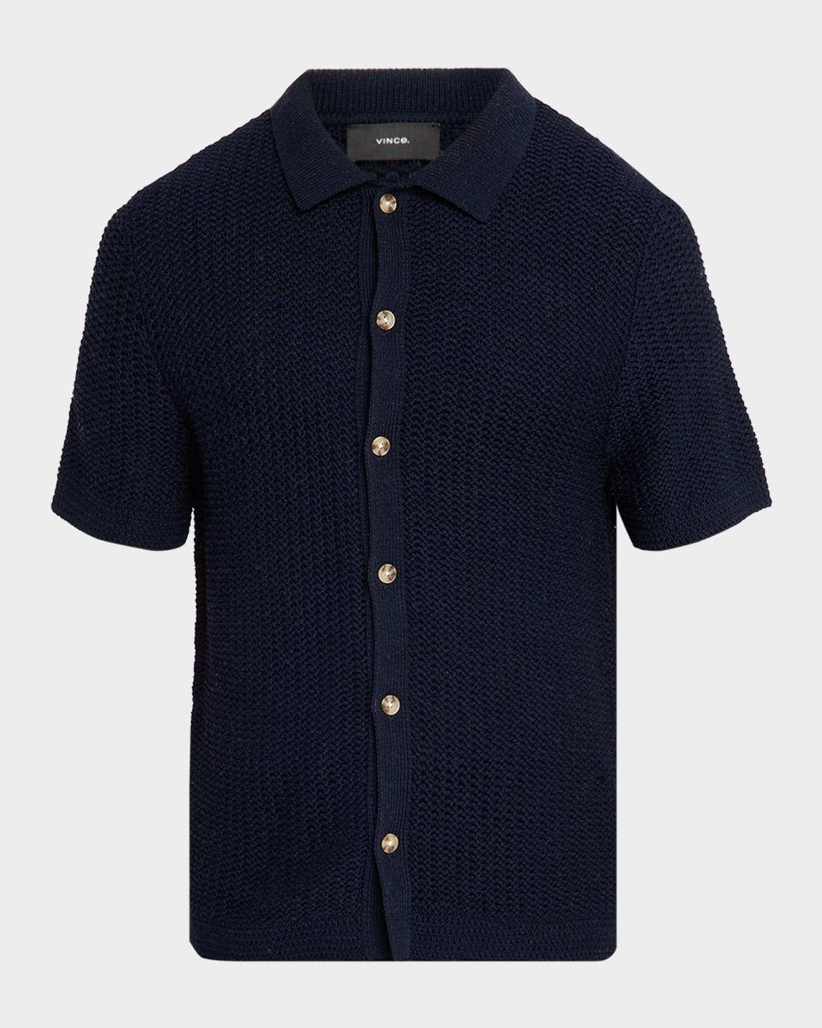 Men & apos;s Crochet Button-Down Shirt