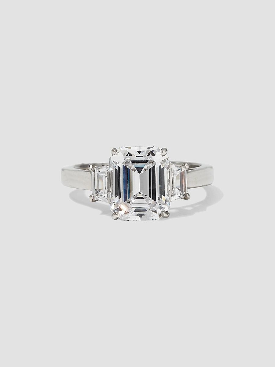 Women's 14K White Gold & Cubic Zirconia 3-Stone Ring - White Gold - Size 7