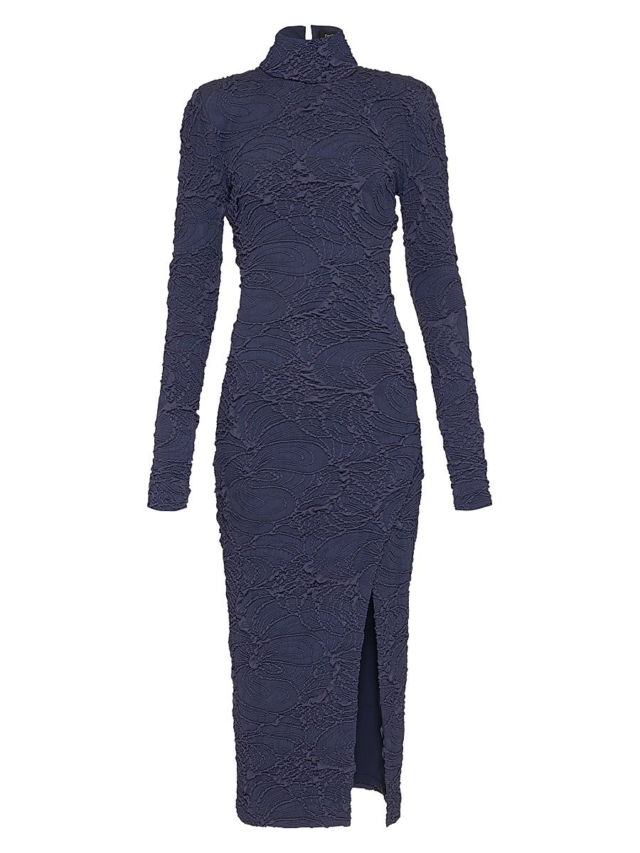 Women's Jacquard Long-Sleeve Midi-Dress - Galaxy - Size Small
