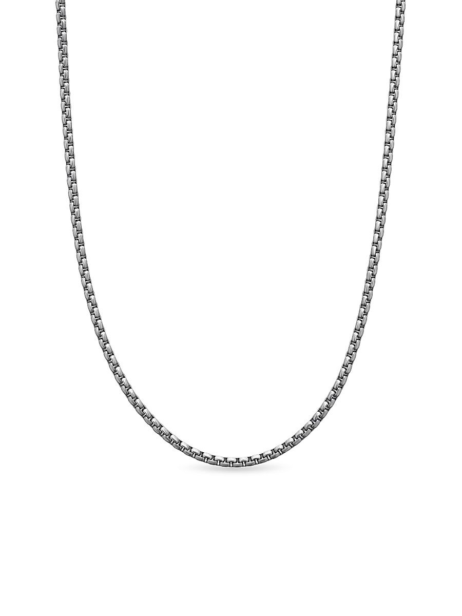 Men's Box Chain Necklace In Titanium, 2.7mm - Titanium - Size 26
