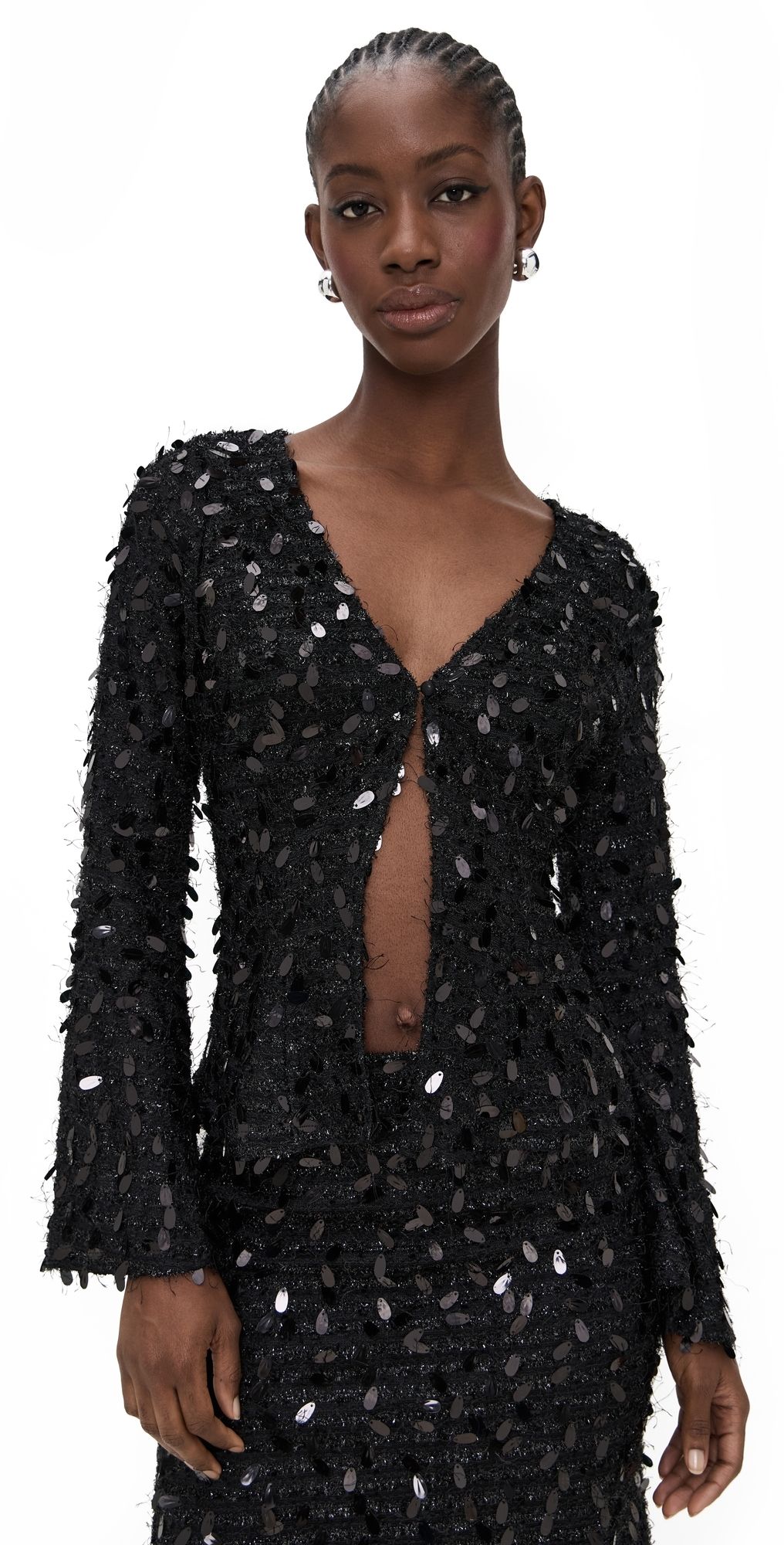 Bailey Rose Sequin Blouse Black S