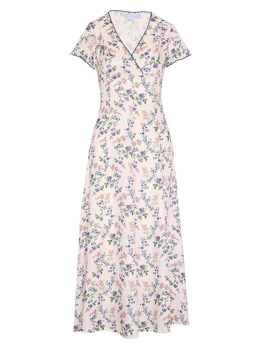 Women's The Brie Dress - Pink Scallop Bow Chintz - Size XXL