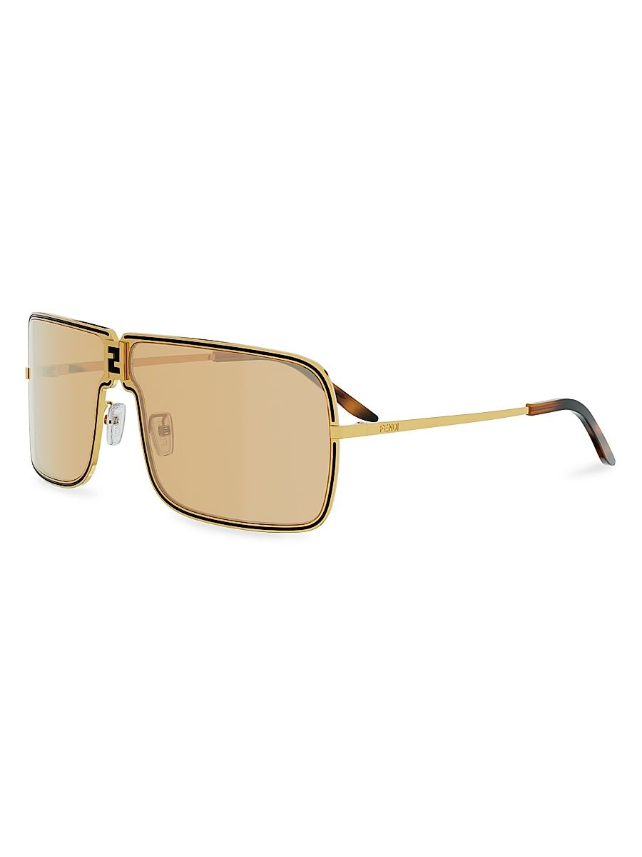 Women's Fendiness 67MM Rectangular Sunglasses - Endura Gold And Roviex Mirror