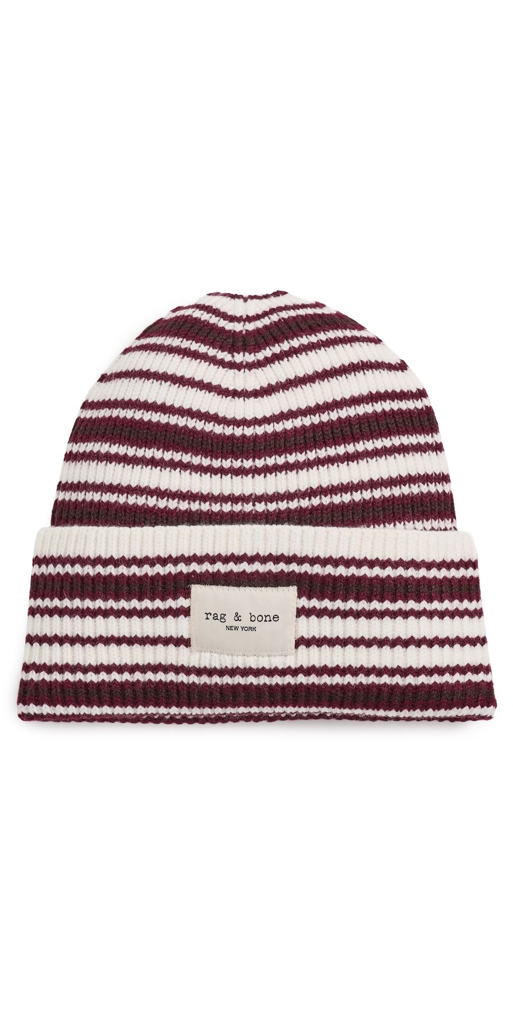 rag & bone Blake Wool Blend Stripe Beanie Ivory Multi One Size