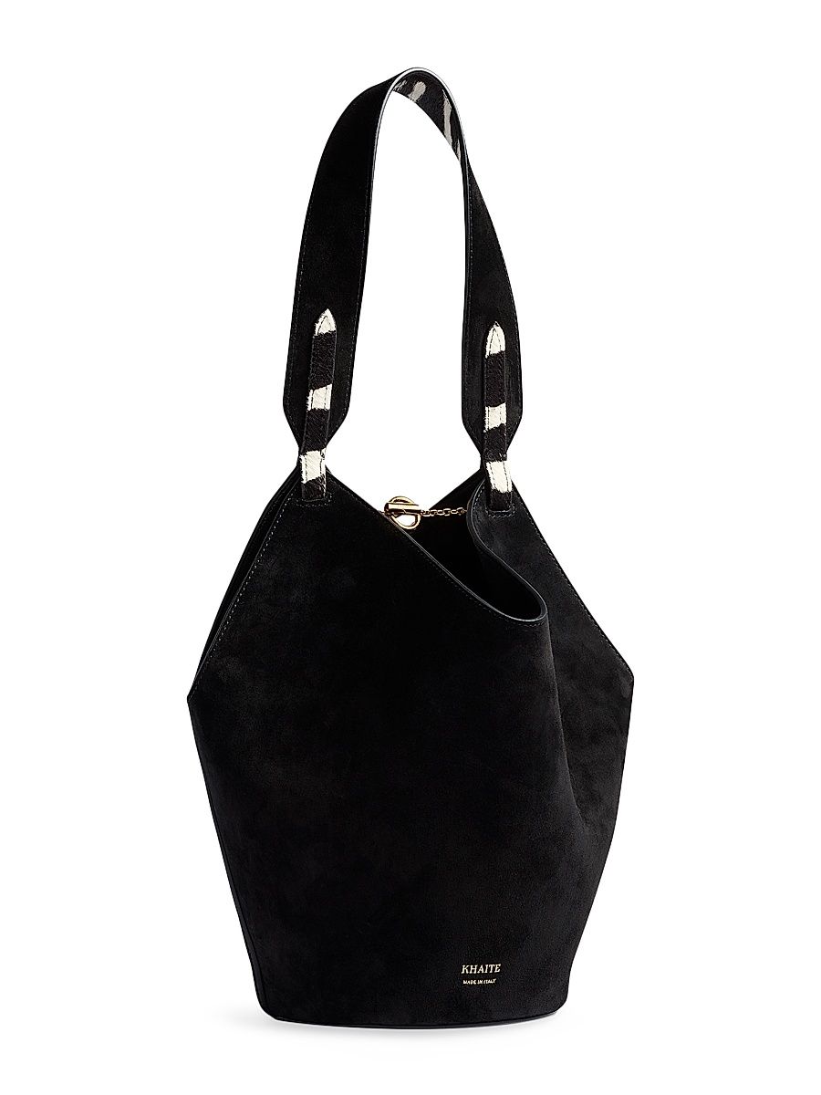 Women's Mini Lotus Zebra-Print & Leather Tote Bag - Black White