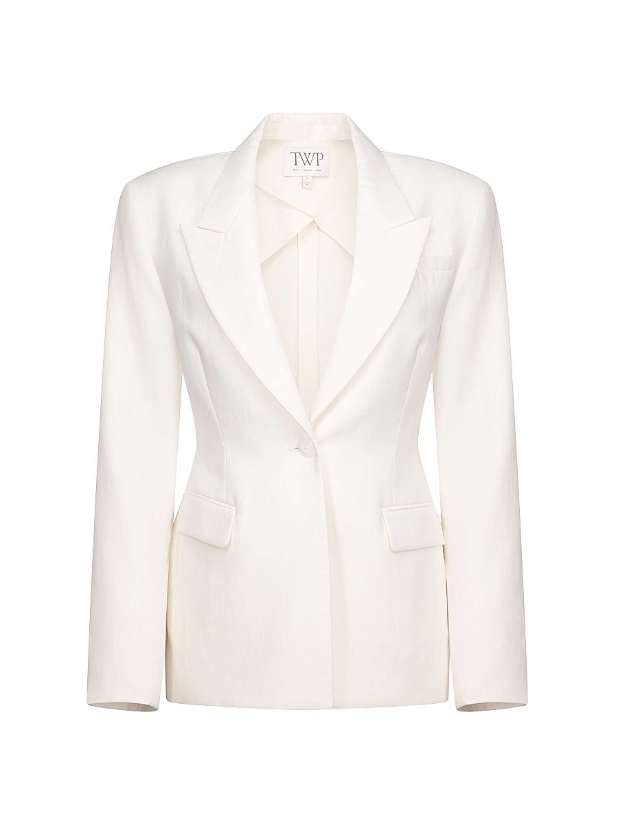 Women's Jasper Linen Blazer - Ivory - Size Small