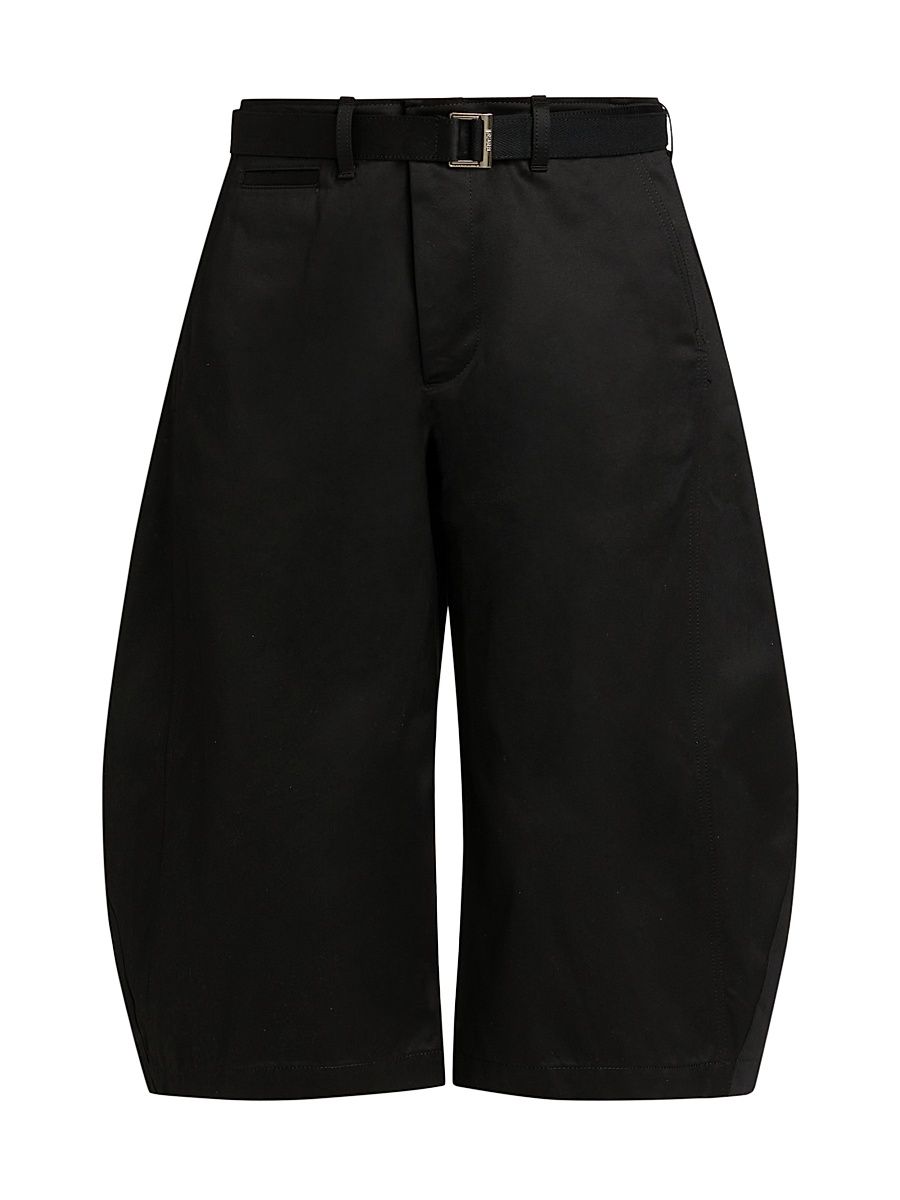 Men's Cotton Chino Barrel-Leg Shorts - Black - Size XL