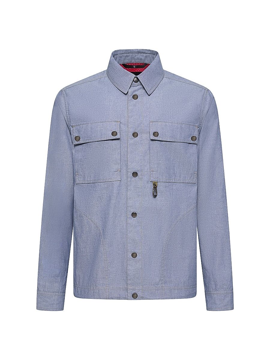 Men's Shirt in Chambray - Powder Blue - Size XL