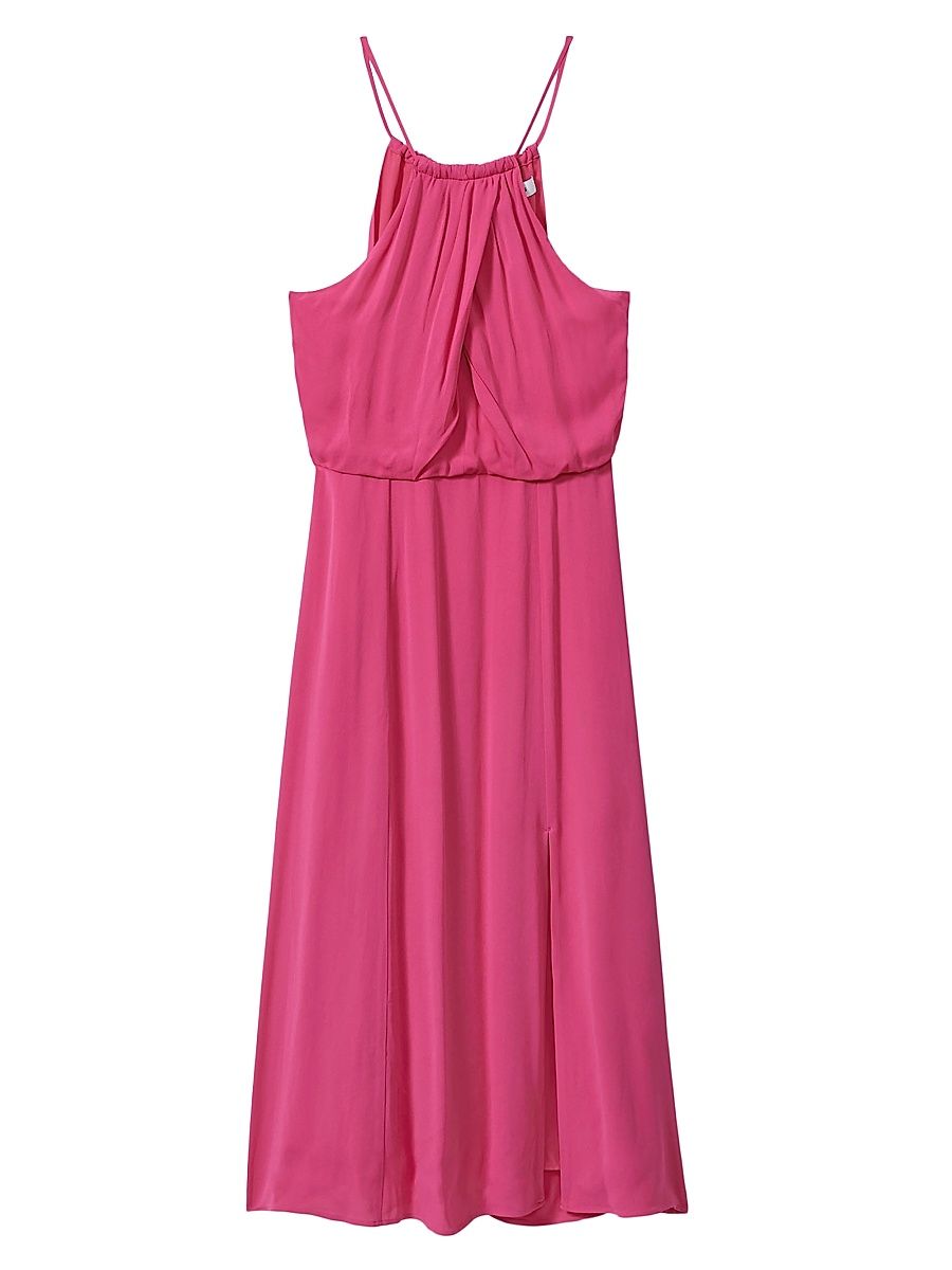 Women's Elliana Draped Halter Midi-Dress - Pink - Size 0