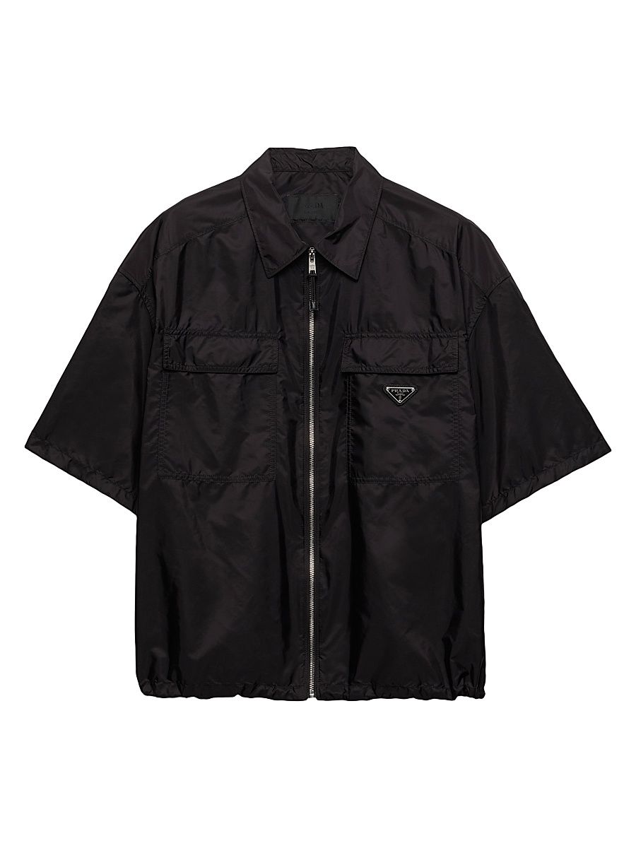 Men's Short Sleeve Light Re-Nylon Shirt - Black - Size XXL