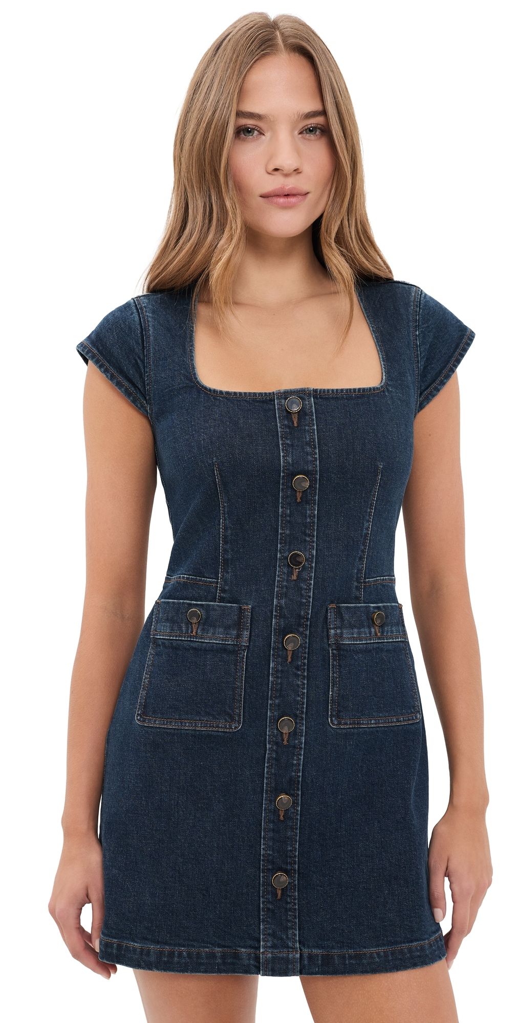 PAIGE Joanna Denim Mini Dress Glassell 12