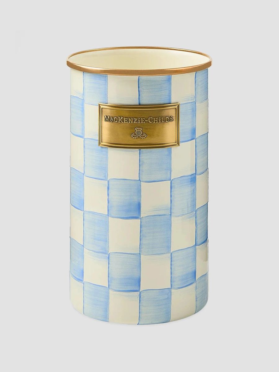 MacKenzie-Childs Sky Check Hand-Painted Enamel Utensil Holder