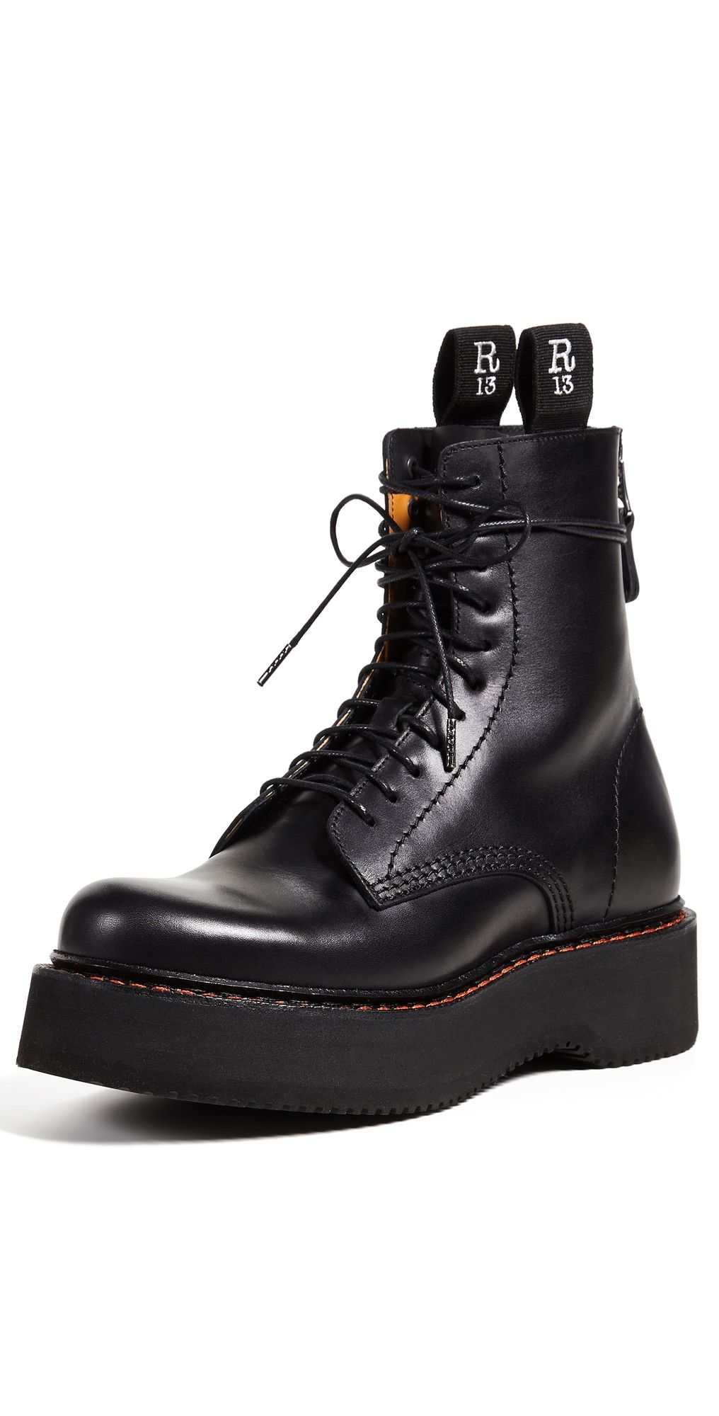 R13 Platform Combat Boots Black 36