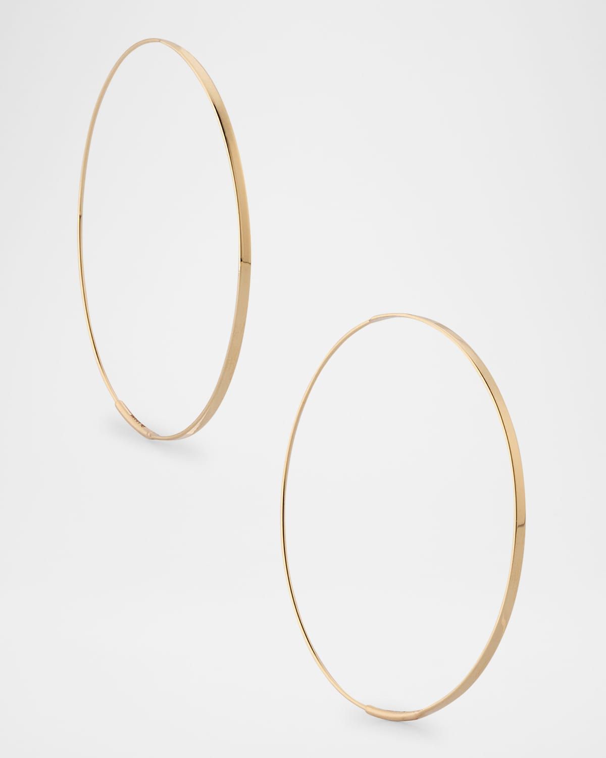 50mm Medium Flat Magic Hoop Earrings in 14K Yellow Gold