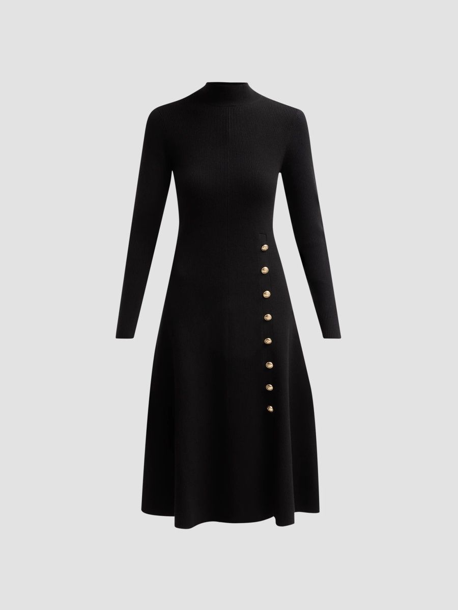 Elie Tahari Women's The Adhara Knee-Length Sweaterdress - Noir - Size XL
