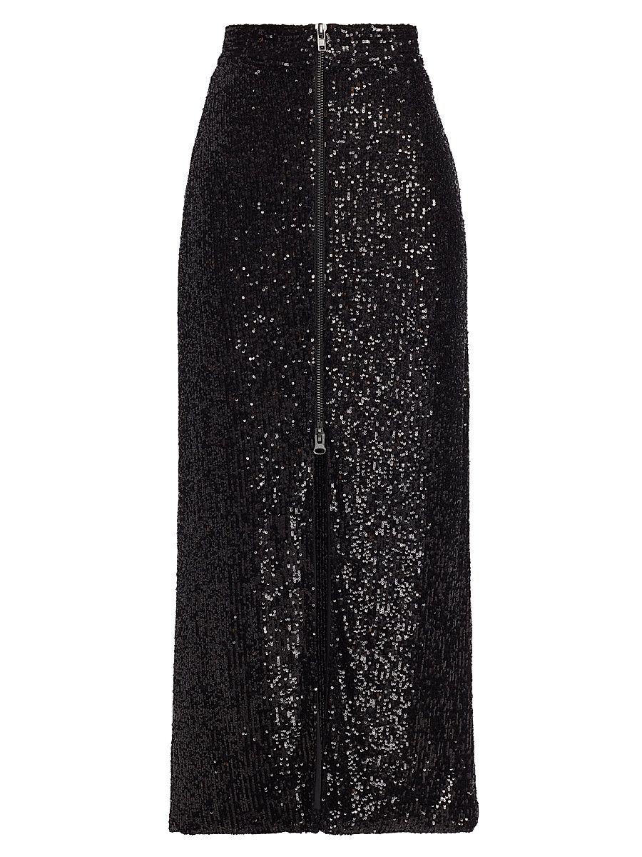 Women's Rhea Sequined Maxi Skirt - Black - Size Medium