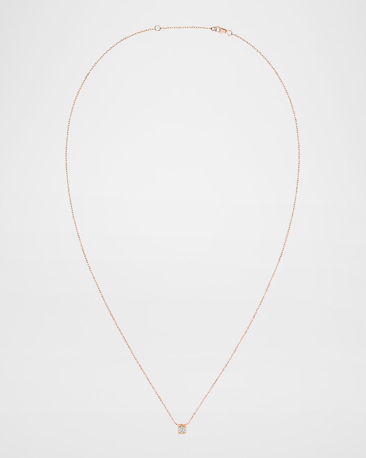 Yellow Gold Le Cube Medium Diamond Pendant Necklace