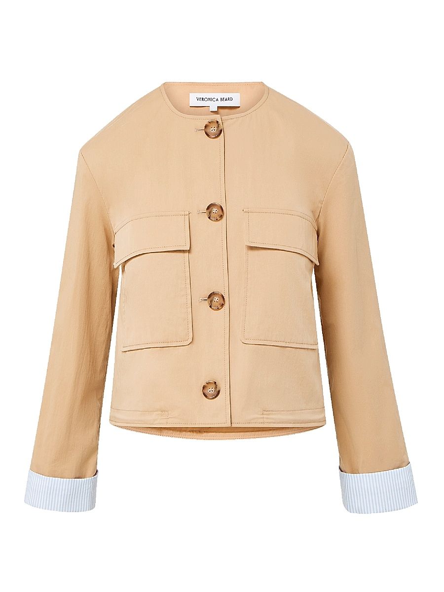 Women's Gala Crop Utility Jacket - Khaki - Size 14