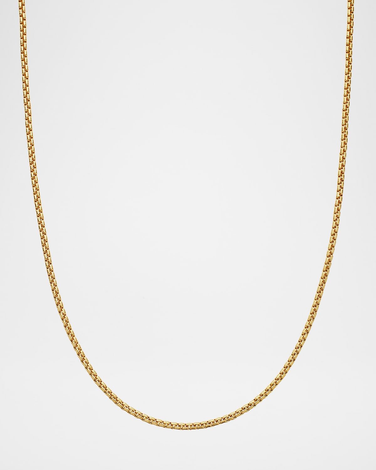 Men & apos;s Box Chain Necklace in 18K Gold, 1.7mm, 22"L