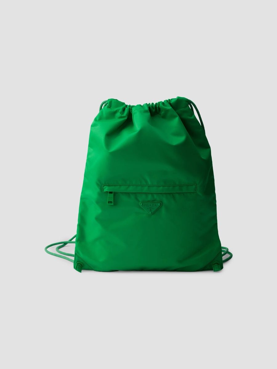 Prada Men's Re-Nylon Drawstring Backpack - Green