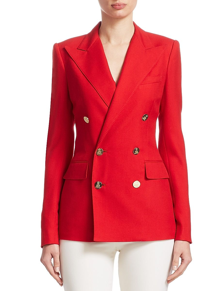 Women's Camden Double-Breasted Jacket - Red - Size 6