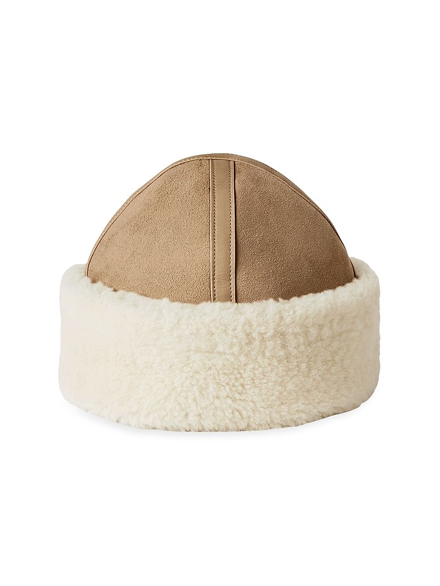 Women's Shearling Winter Hat - Biscuit - Size XS