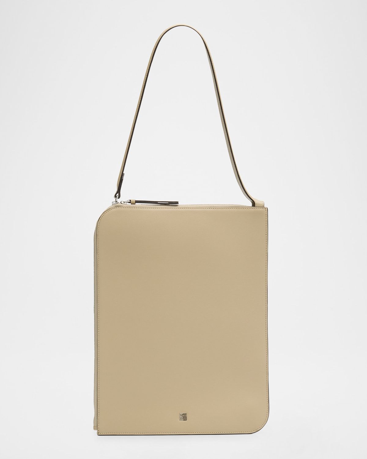 Zip Slim Leather Tote Bag