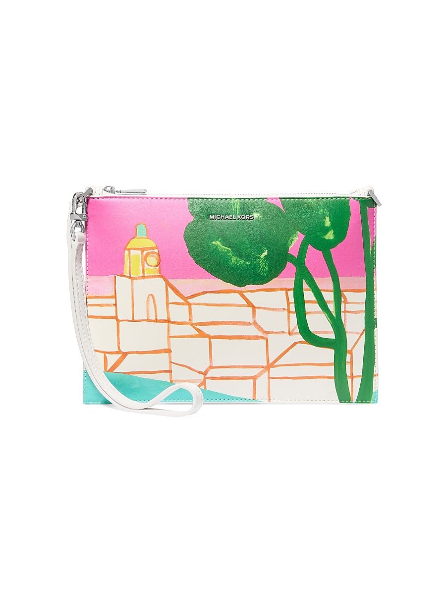 Women's Landscape Printed Wristlet - Raspberry