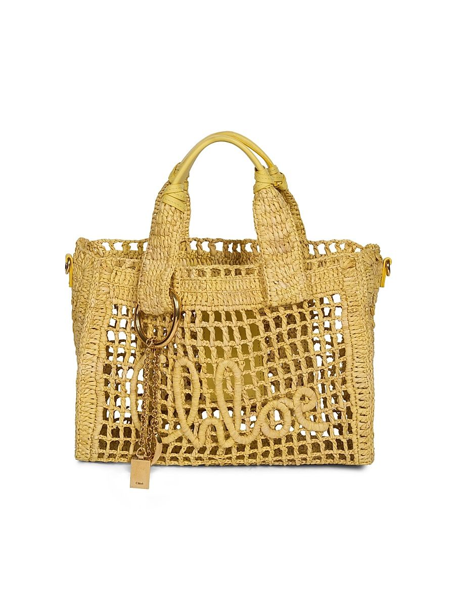 Women's Summer Banana Small Raffia Tote Bag - Radiant Yellow