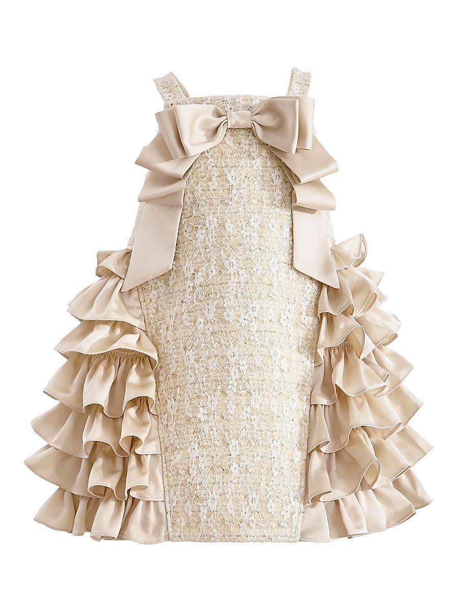 Little Girl's & Girl's Cascade Dress - Beige - Size 7