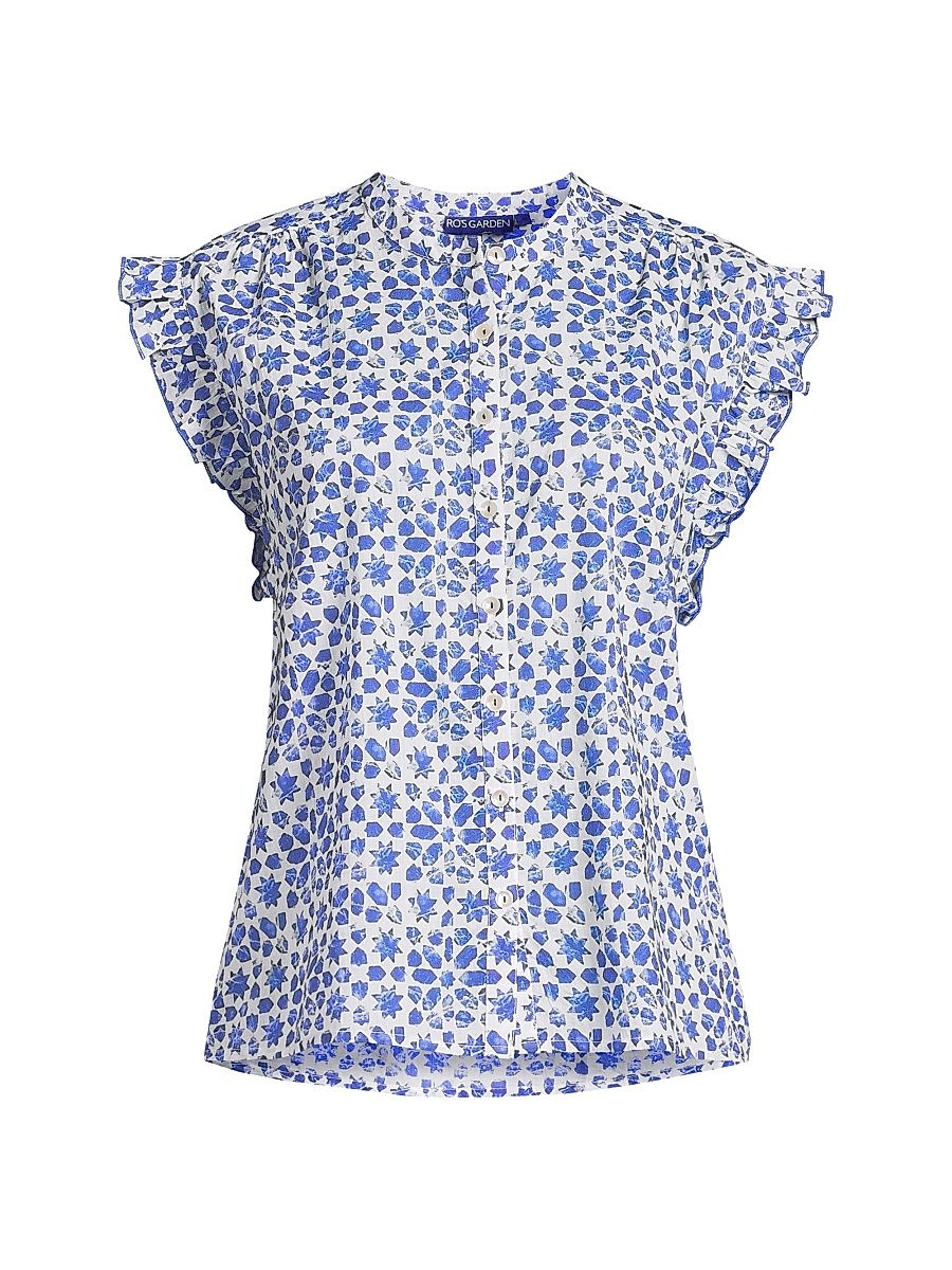 Women's Daswon Cotton Shirt - Zara Blue - Size XL