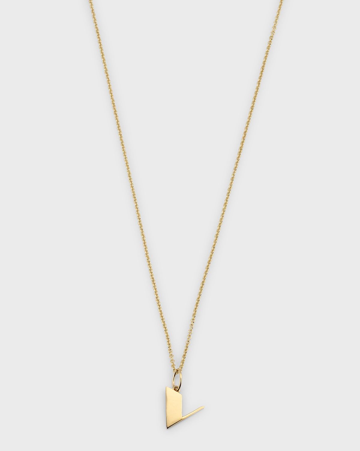 14K Pure Block Initial Necklace