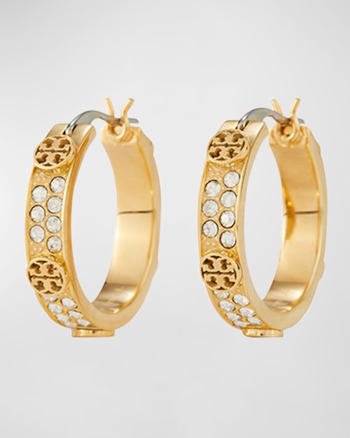 Small Icon Pave Hoop Earrings