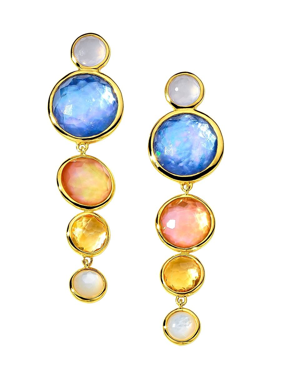 Women's Lollipop Icicle 18K Yellow Gold & Multi-Gemstone Drop Earrings - Wildflower