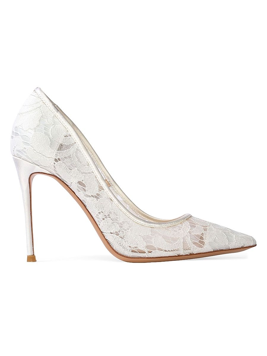 Women's Gia 100MM Lace Pumps - White Lace - Size 11