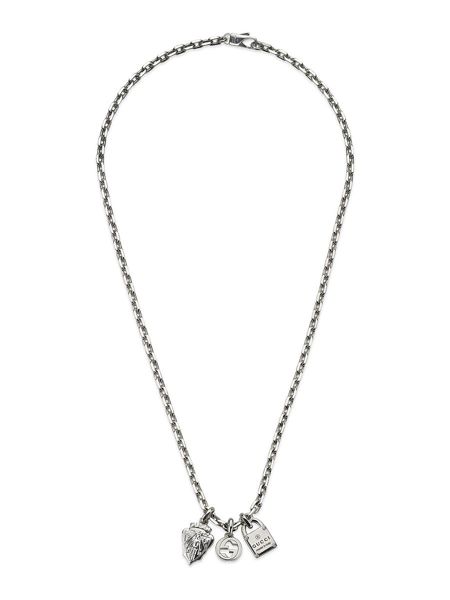 Men's Trademark Sterling Silver Logo Charm Necklace - Silver